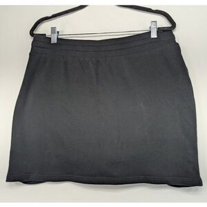 Jones New York Black Sweat Skirt Drawstring Pockets Athletic Athleisure Size L